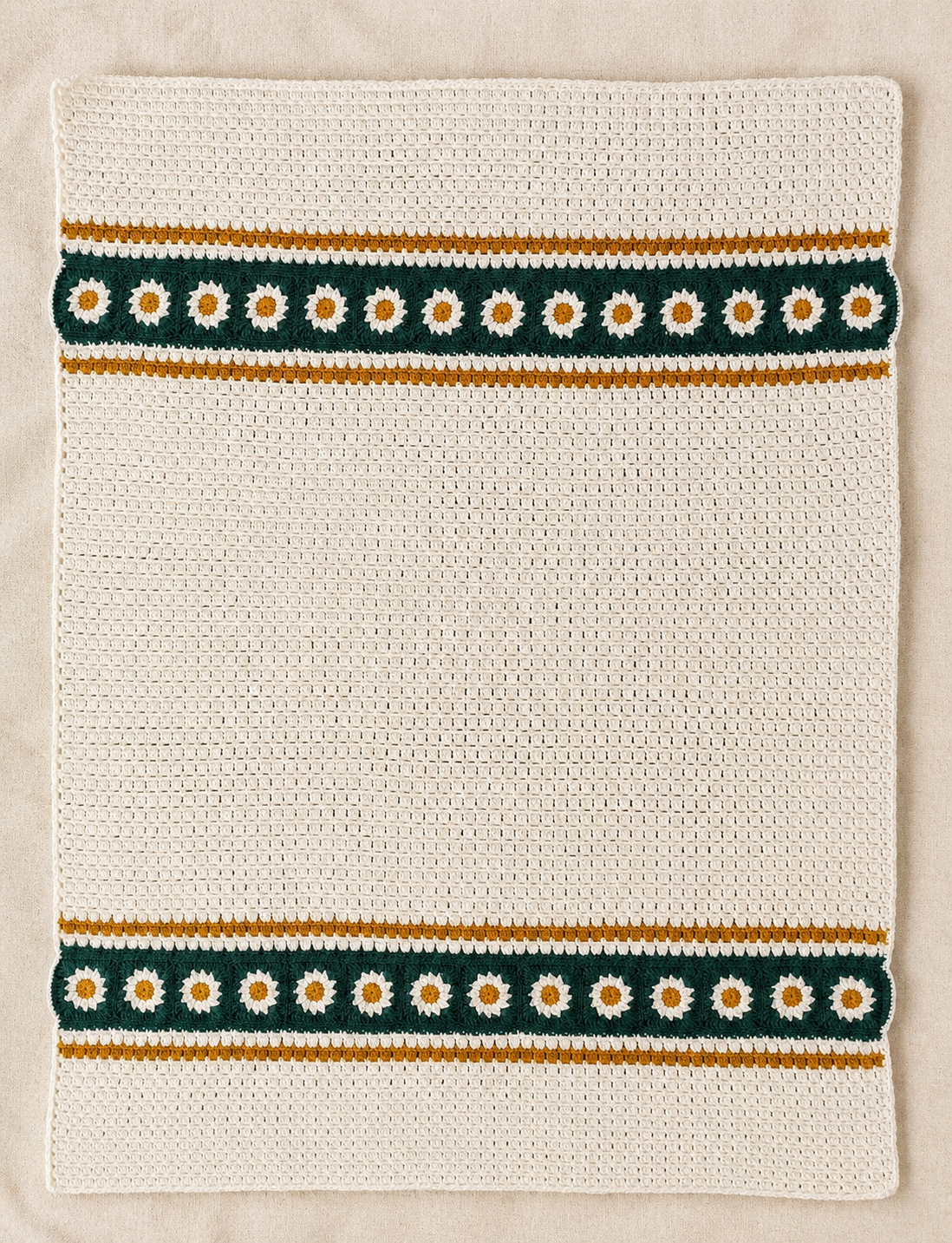 Mossy Bloom Baby Blanket Crochet Pattern