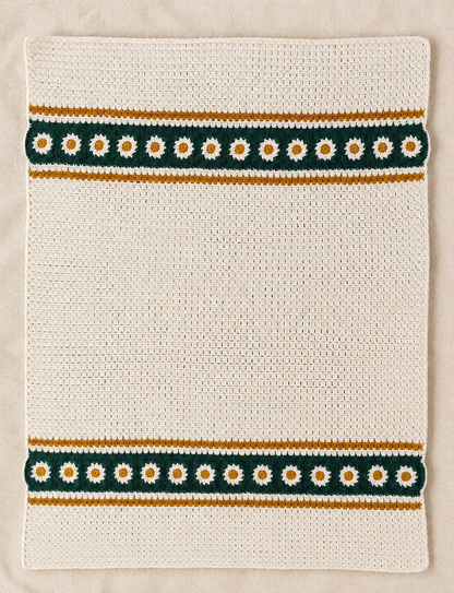 Mossy Bloom Baby Blanket Crochet Pattern