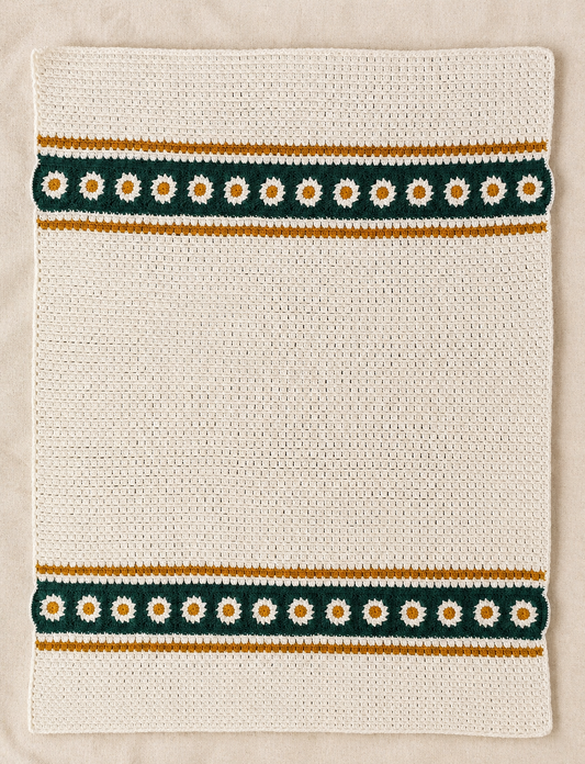 Mossy Bloom Baby Blanket Crochet Pattern