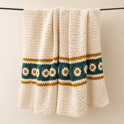 Mossy Bloom Baby Blanket Crochet Pattern