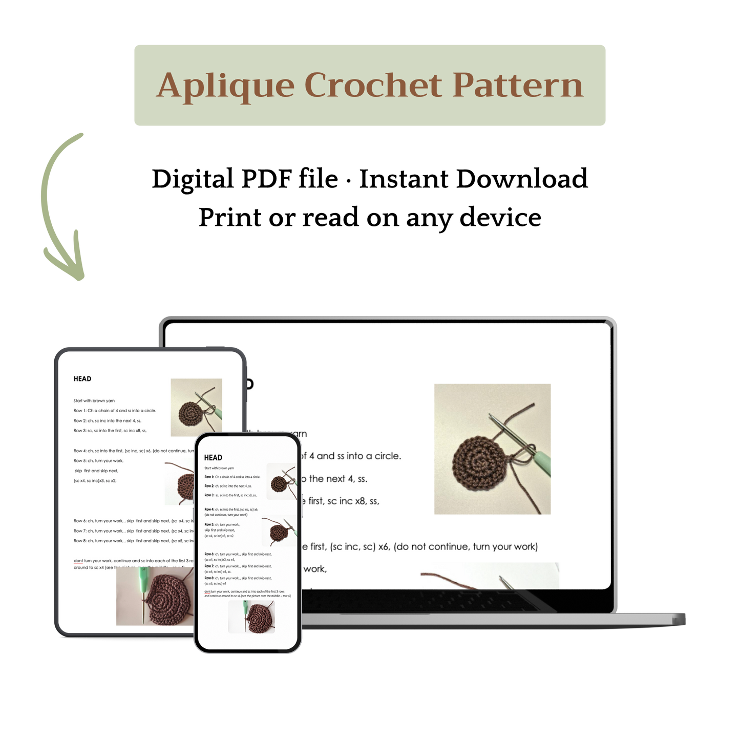 Bobo the Bear Appliqué Crochet Pattern