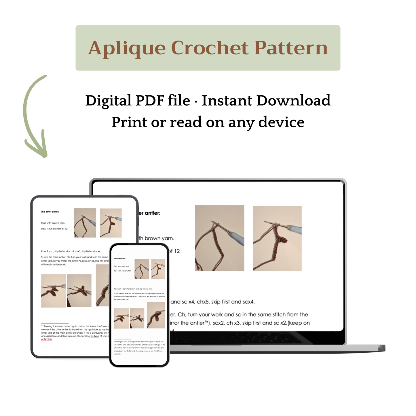Dina the Deer Appliqué Crochet Pattern