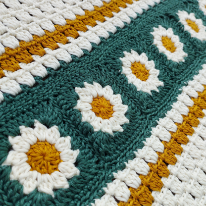 Mossy Bloom Baby Blanket Crochet Pattern