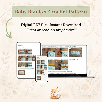Mossy Bloom Baby Blanket Crochet Pattern